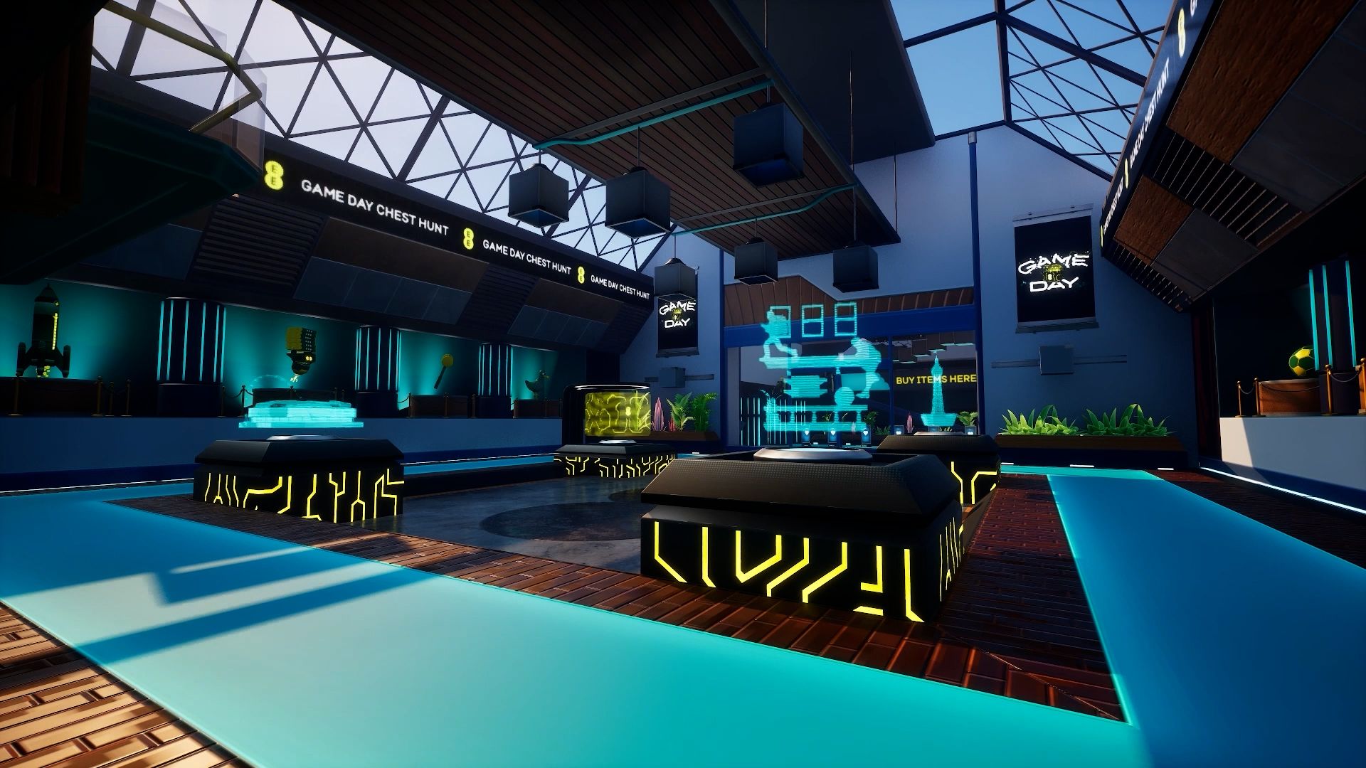 EE GameDay digital lobby environment